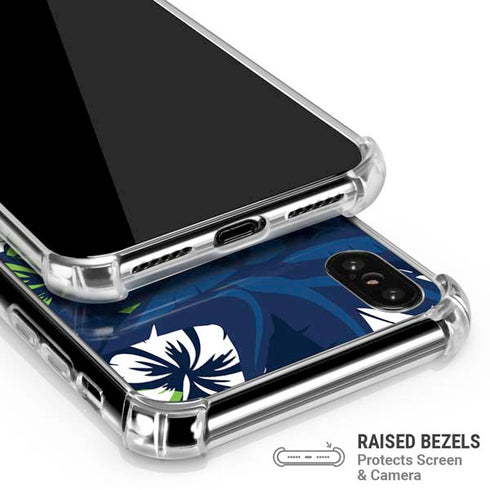 NFL Seattle Seahawks Tropical Print iPhone XS Max Clear Case